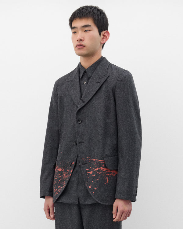 CDG Shirt - Men's Paint Splatter Wool Blazer - (Grey)