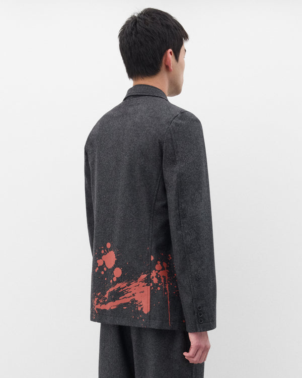 CDG Shirt - Men's Paint Splatter Wool Blazer - (Grey)