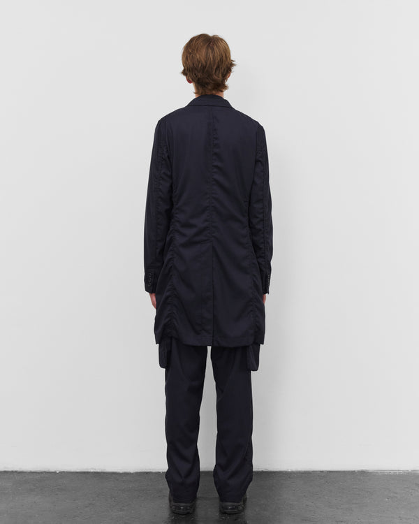 CDG Shirt - Men's Single Breasted Herringbone Jacket - (Navy/Black)