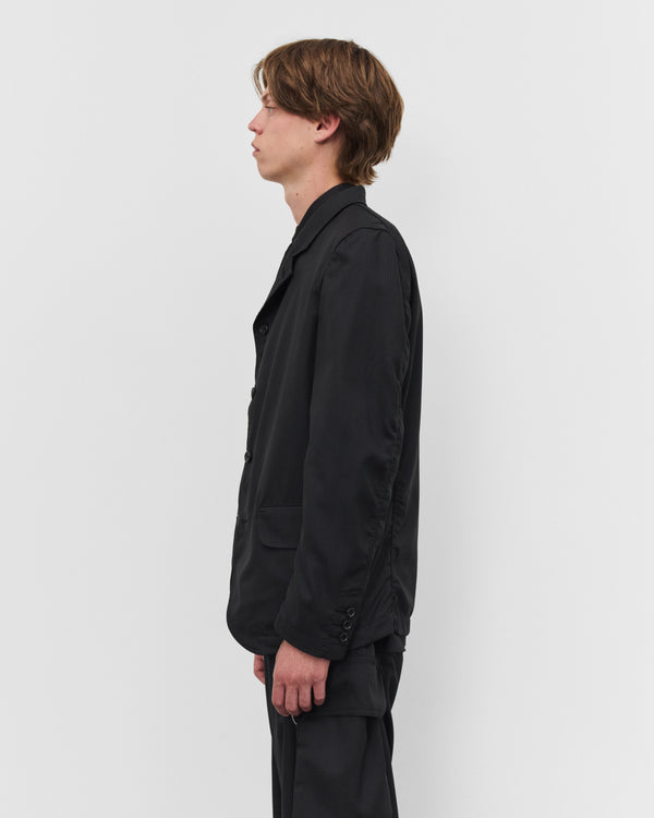 CDG Shirt - Men's Single Breasted Herringbone Blazer - (Black/Navy)