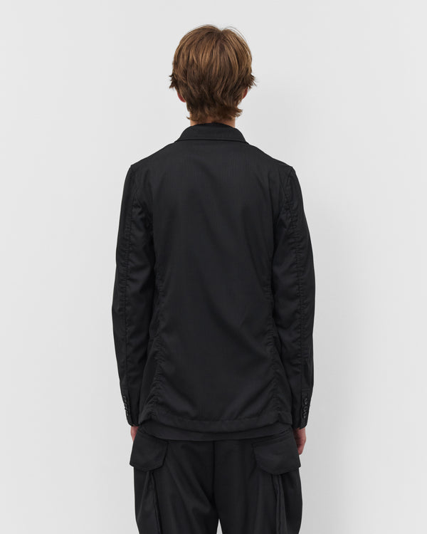 CDG Shirt - Men's Single Breasted Herringbone Blazer - (Black/Navy)