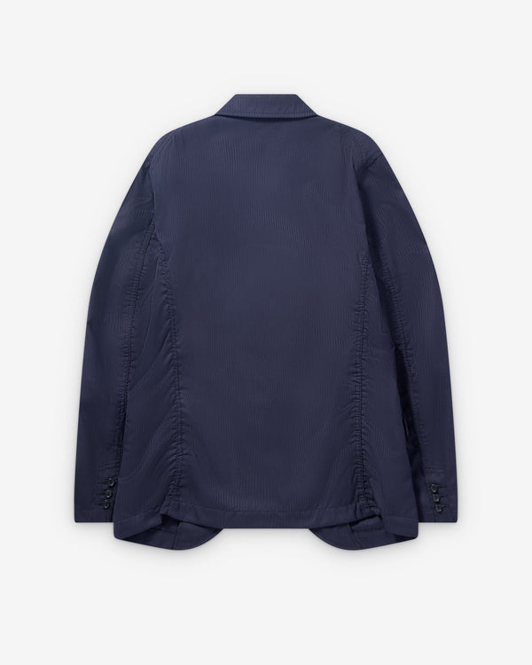 CDG Shirt - Men's Single Breasted Herringbone Blazer - (Navy/Black)