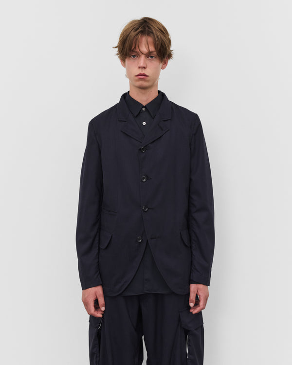 CDG Shirt - Men's Single Breasted Herringbone Blazer - (Navy/Black)