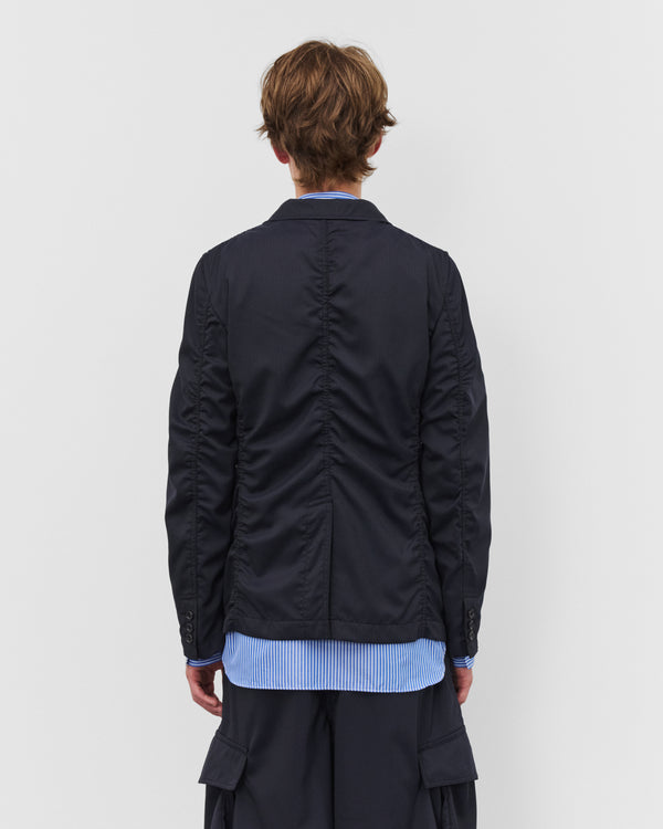 CDG Shirt - Men's Single Breasted Pinstripe Blazer - (Navy)
