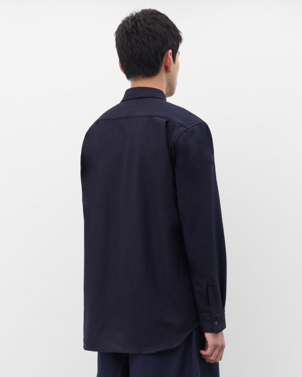CDG Shirt - Men's Wool Flannel Shirt - (Navy)