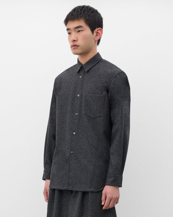 CDG Shirt - Men's Wool Flannel Shirt - (Grey)