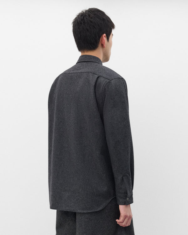 CDG Shirt - Men's Wool Flannel Shirt - (Grey)
