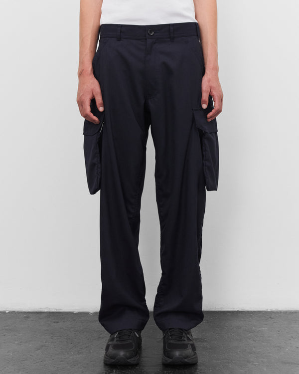 CDG Shirt - Men's Herringbone Cargo Trousers - (Navy)