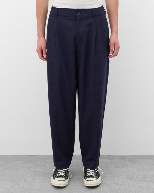 CDG Shirt - Men's Tapered Wool Trousers - (Navy)