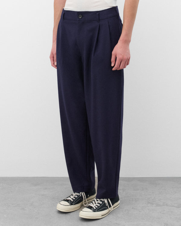 CDG Shirt - Men's Tapered Wool Trousers - (Navy)