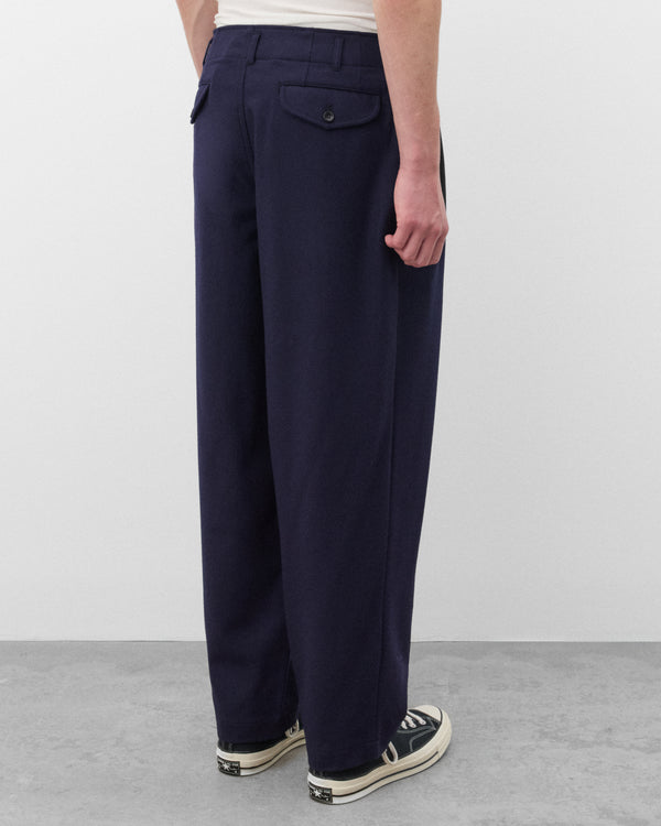 CDG Shirt - Men's Tapered Wool Trousers - (Navy)