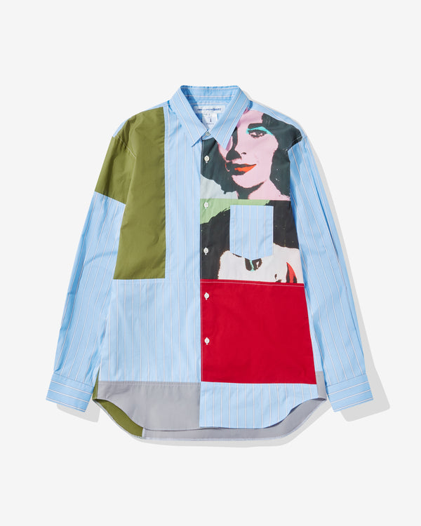 CDG Shirt - Andy Warhol Men's Cotton Stripe Shirt - (Print K-2)