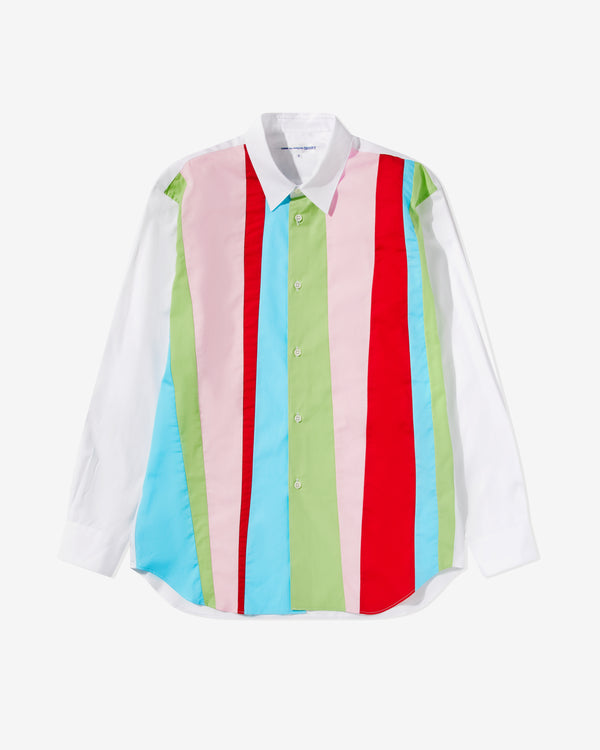 CDG Shirt - Men's Coloured Stripe Shirt - (White/Mix)