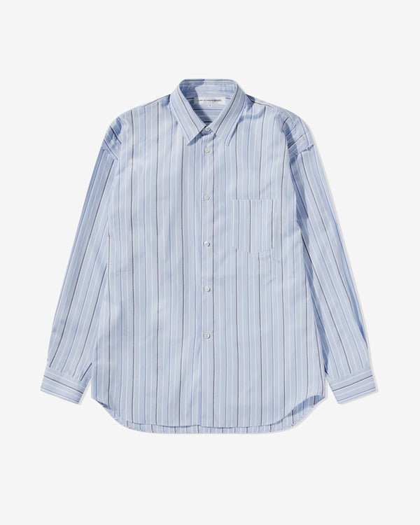 CDG Shirt - Men's Yarn Dyed Stripe Shirt - (Blue/Stripe)