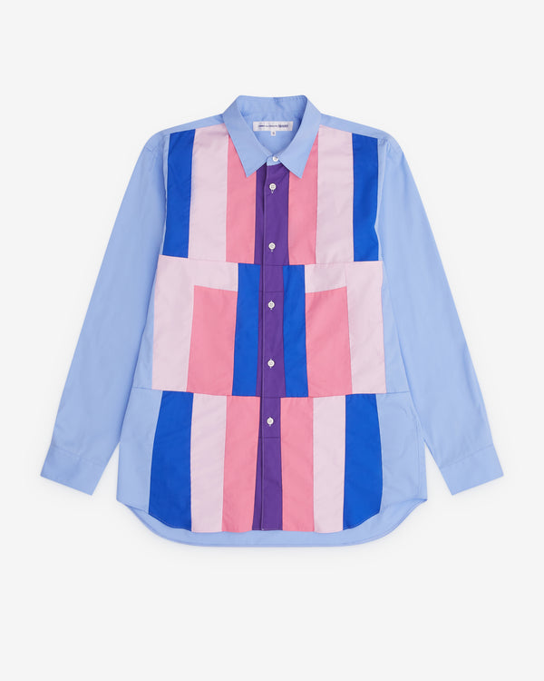 CDG Shirt - Men’s Colourblock Panel Shirt - (Blue)