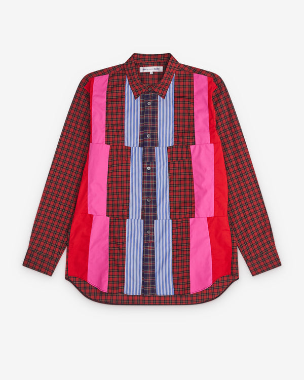 CDG Shirt - Men’s Tartan Colour Block Shirt - (Multi)