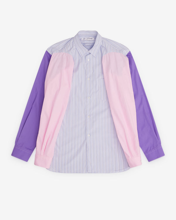 CDG Shirt - Men’s Striped Quad Sleeve Shirt - (Blue/Purple/Pink)