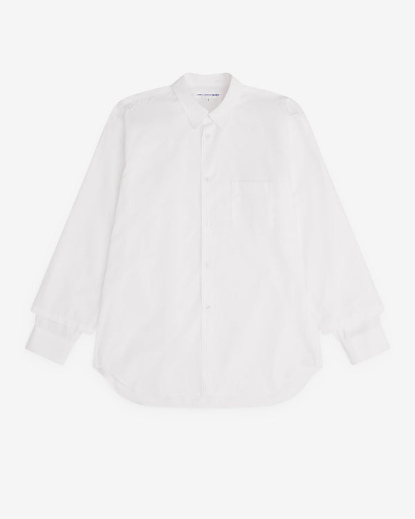CDG Shirt - Men’s Sleeve Overlay Shirt - (White)