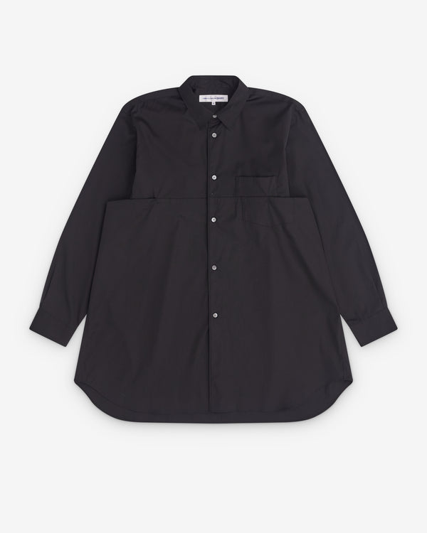 CDG Shirt - Men’s Overlay Panel Shirt - (Black)