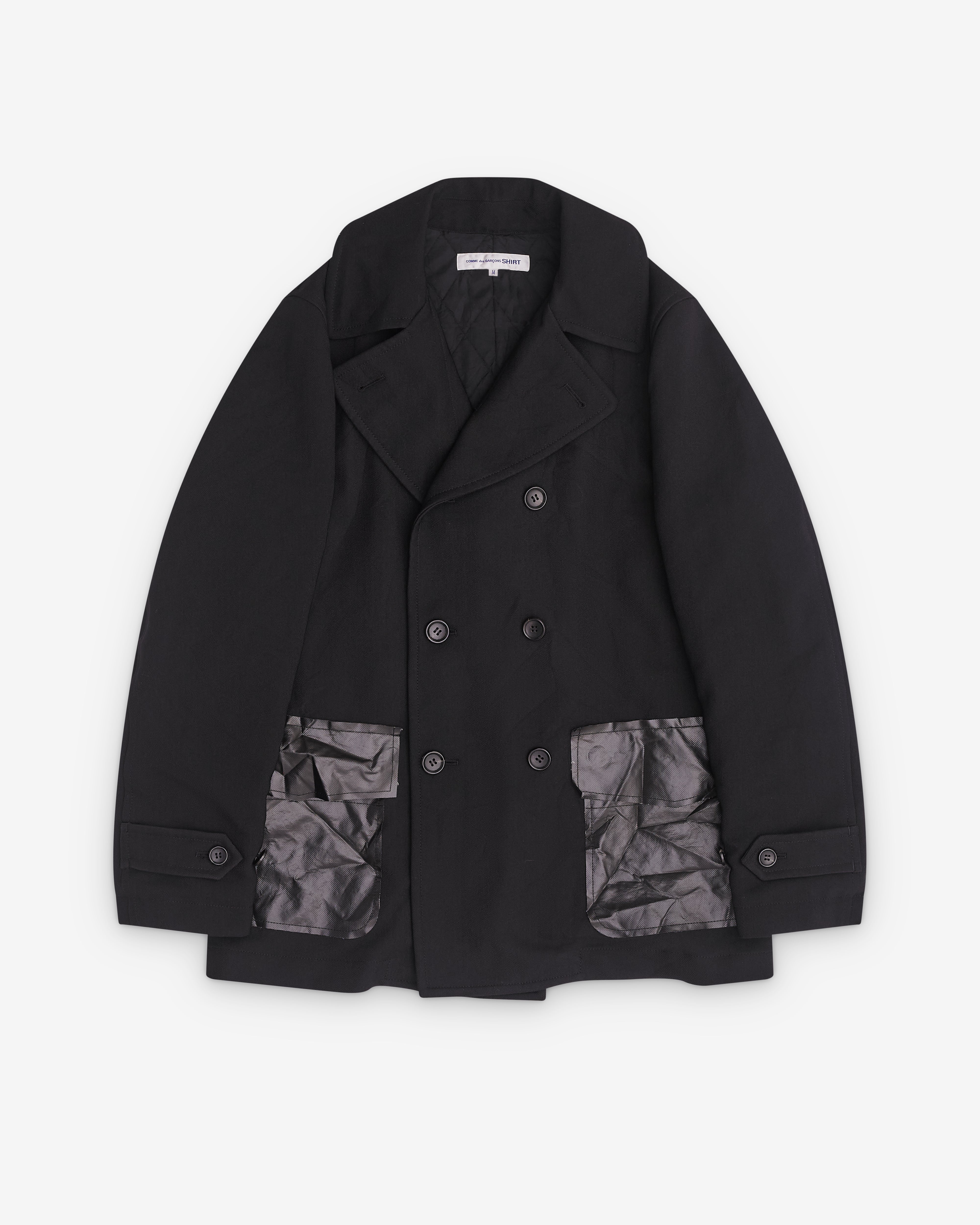 CDG Shirt: Men's Double Breasted Coat (Black) | Dover Street