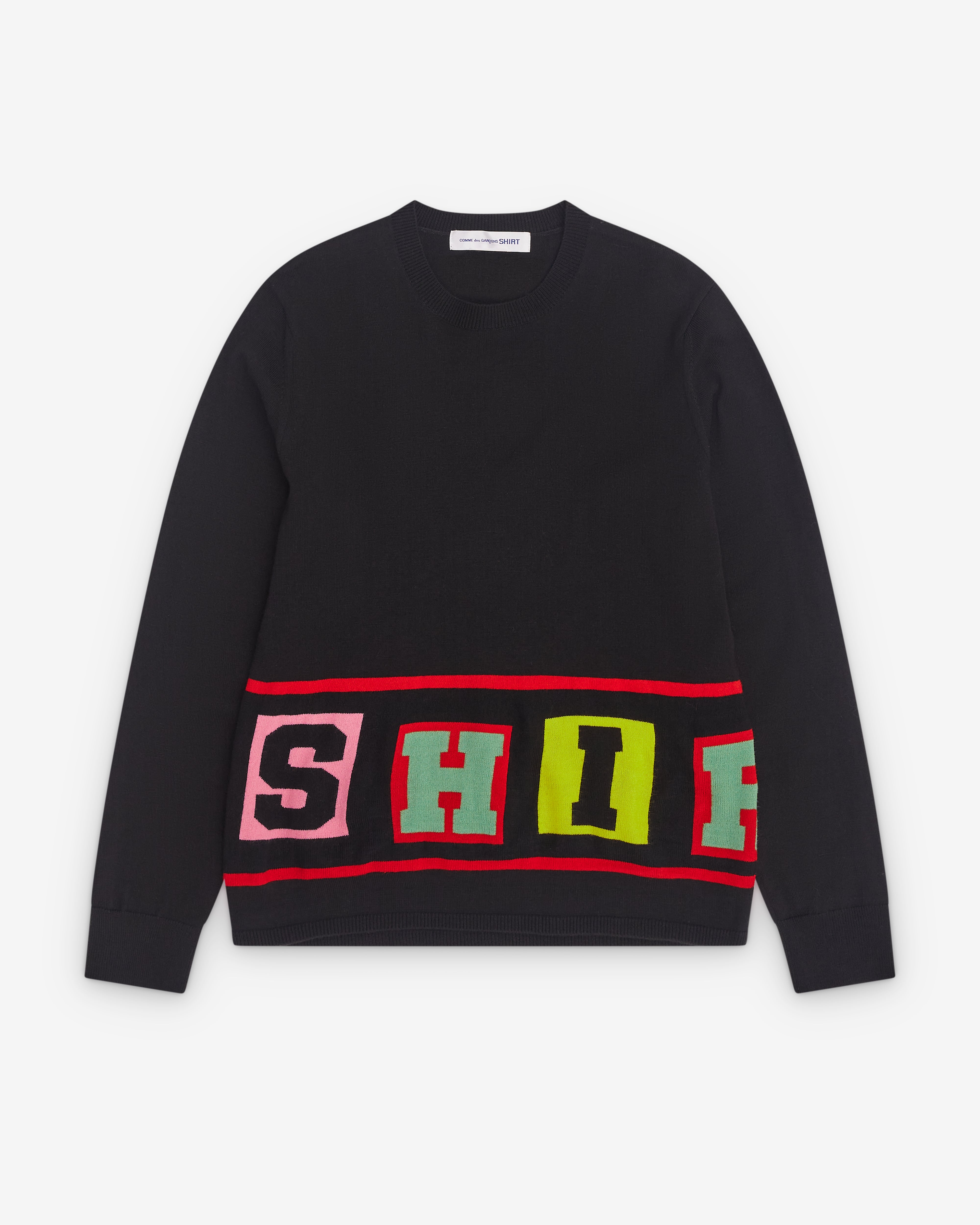 CDG Shirt: Men's Knitted Sweater (Black) | Dover Street Market London