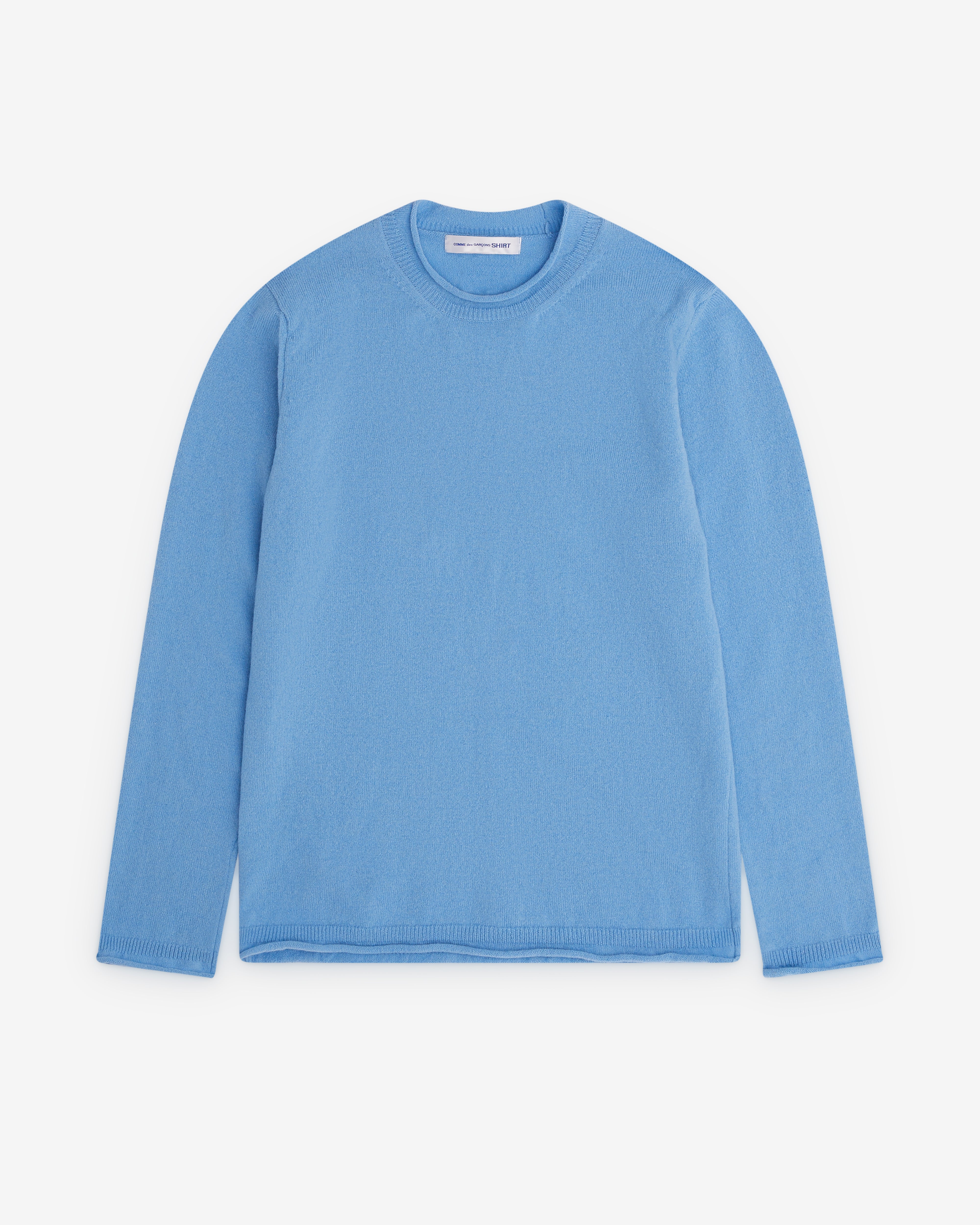 CDG Shirt: Men's Rolled Hem Sweater (Sky Blue) | Dover Street