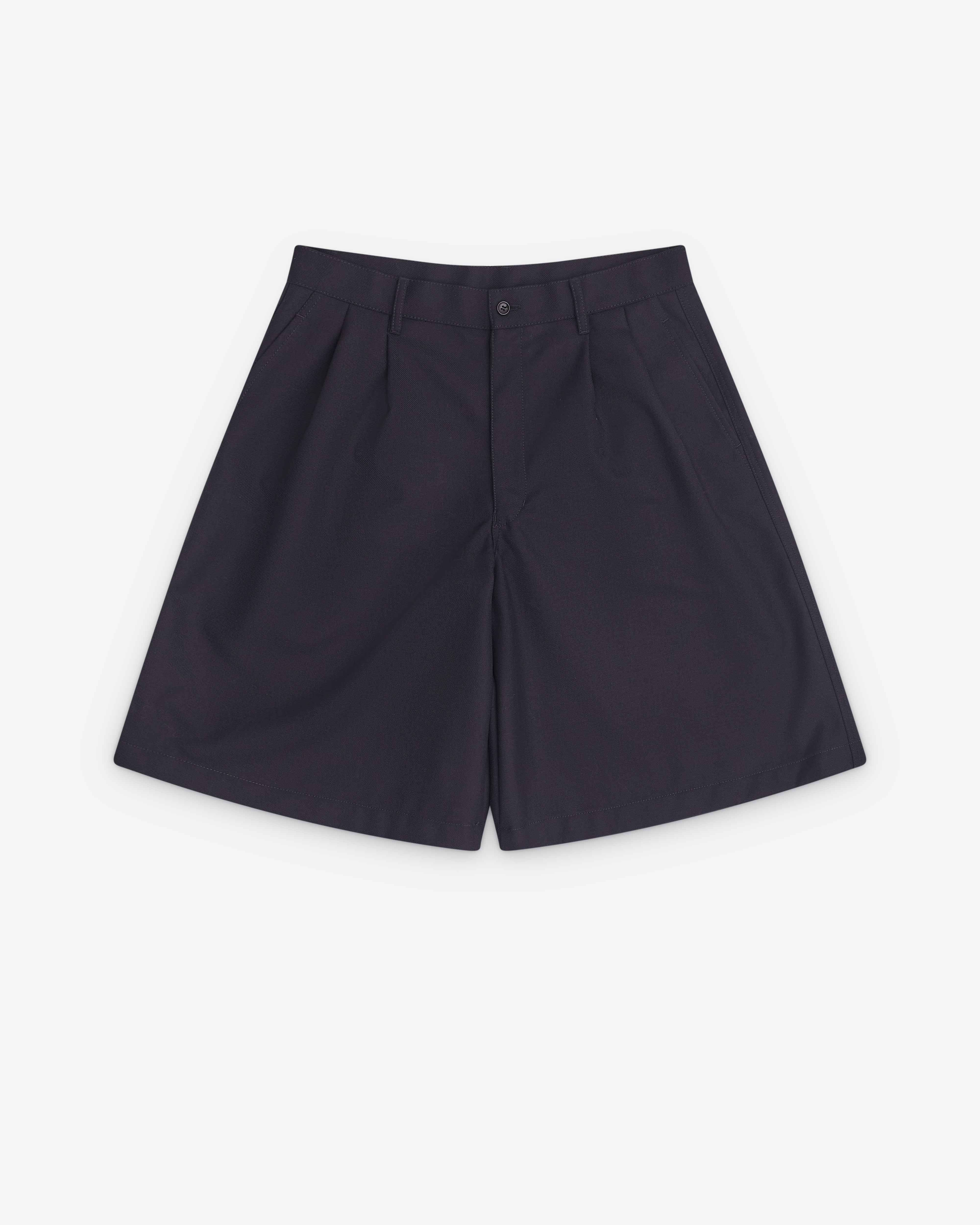 CDG Shirt: Men's Pleated Shorts (Navy) | Dover Street Market London