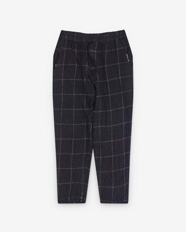 CDG Shirt - Men’s Elasticated Waist Window Pane Check Trousers - (Navy)