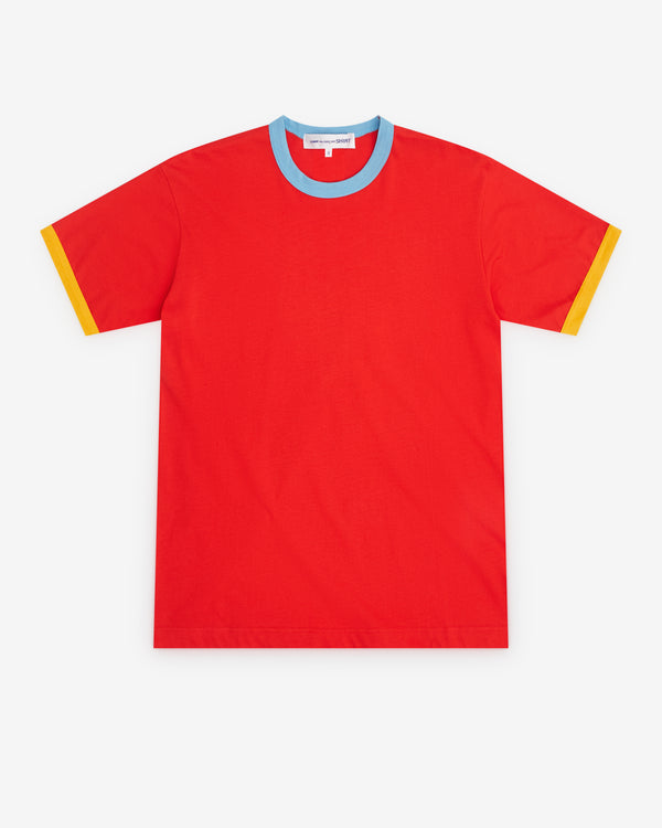 CDG Shirt - Men’s Ringer T-Shirt Knit - (Red)