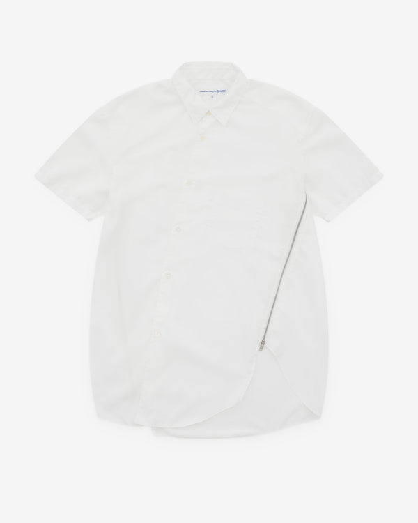 CDG Shirt - Men's Zip Short Sleeve Shirt - (White)