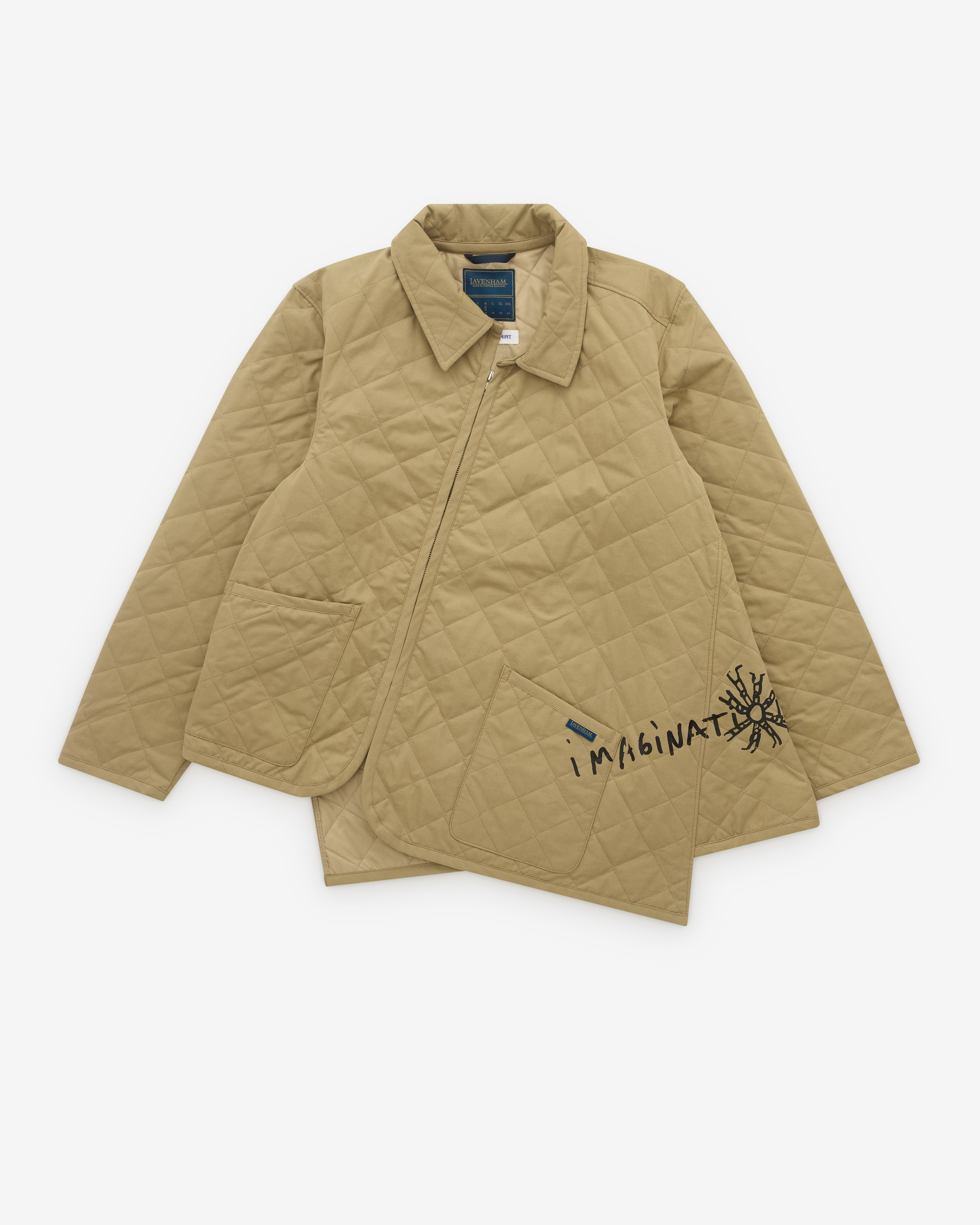 CDG Shirt: Men's Lavenham Bias Quilted Jacket (Beige) | Dover
