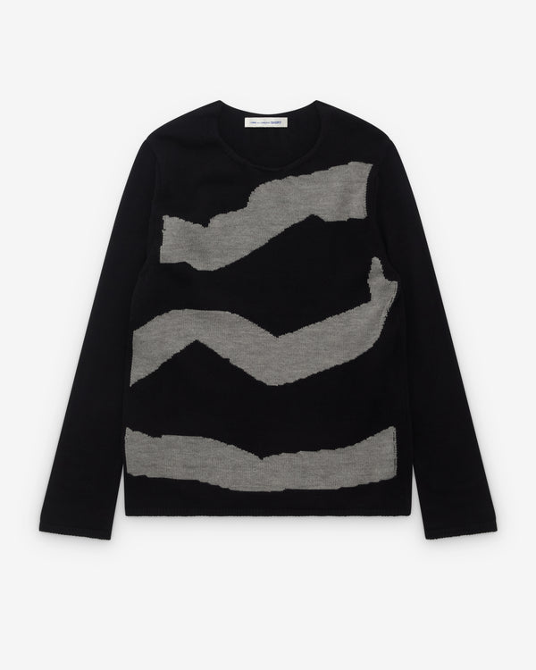 CDG Shirt - Men's Intarsia Pattern Knit - (Black)