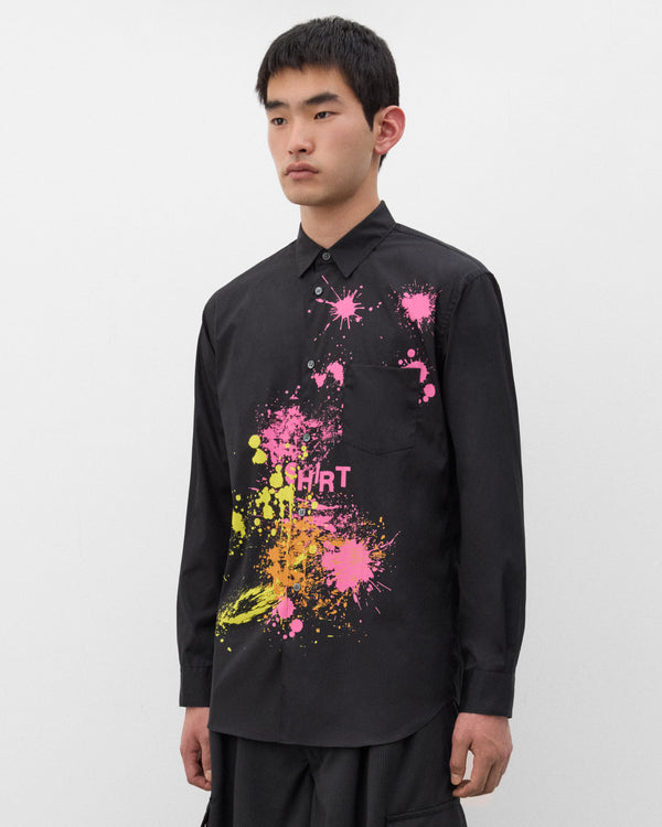 CDG Shirt - Men's Paint Splatter Shirt - (Black)