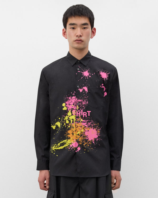 CDG Shirt - Men's Paint Splatter Shirt - (Black)