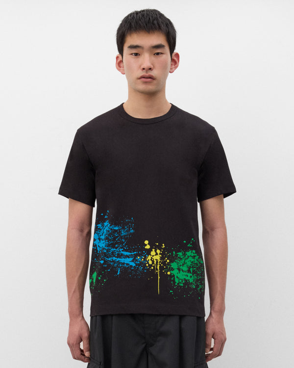 CDG Shirt - Men's Paint Splatter T-Shirt - (Black/Blue/Green)
