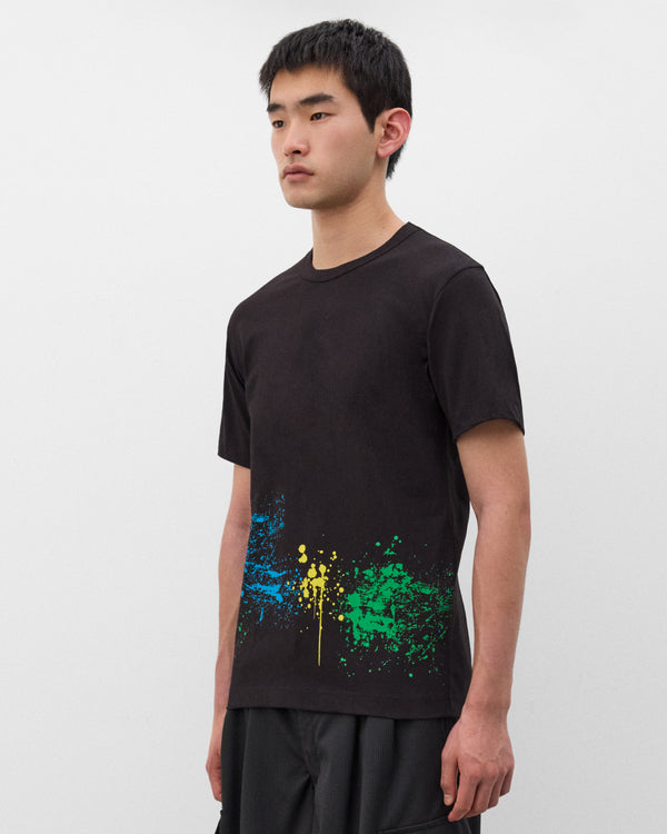 CDG Shirt - Men's Paint Splatter T-Shirt - (Black/Blue/Green)