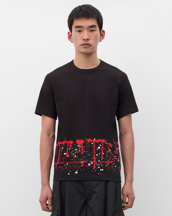 CDG Shirt - Men's Paint Splatter T-Shirt - (Black/Red)