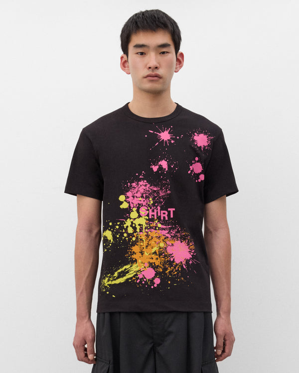 CDG Shirt - Men's Paint Splatter T-Shirt - (Black/Pink)