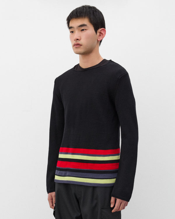 CDG Shirt - Men's Stripe Knit Sweater - (Black/Red)