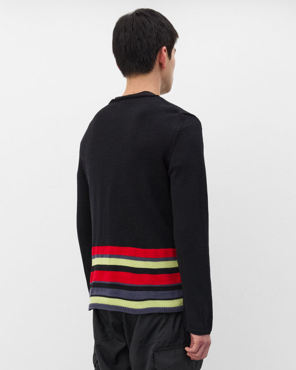 CDG Shirt - Men's Stripe Knit Sweater - (Black/Red)