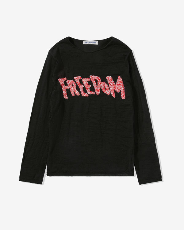 CDG Shirt - Men's Embroidered Freedom Sweatshirt - (Black)