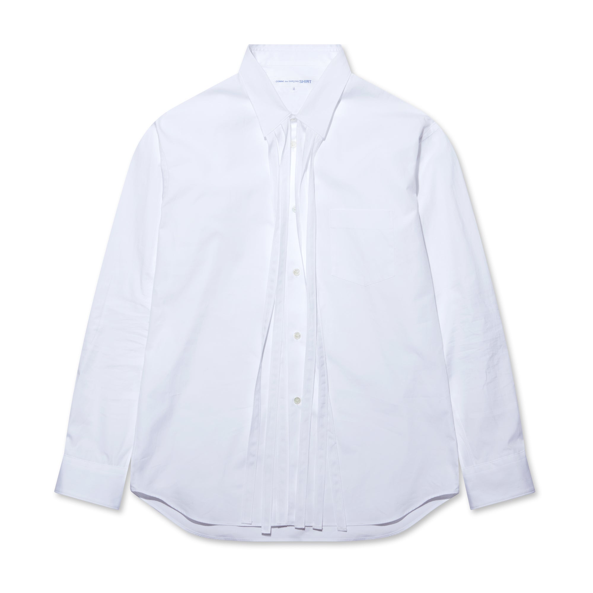 CDG Shirt - Fringe Collar Poplin Shirt - (White) view 5