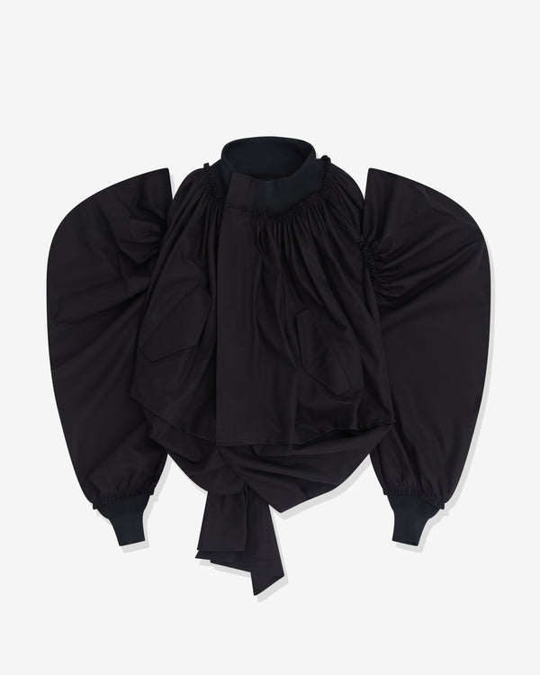Tao - Women’s High Neck Gathered Jacket- (Black)