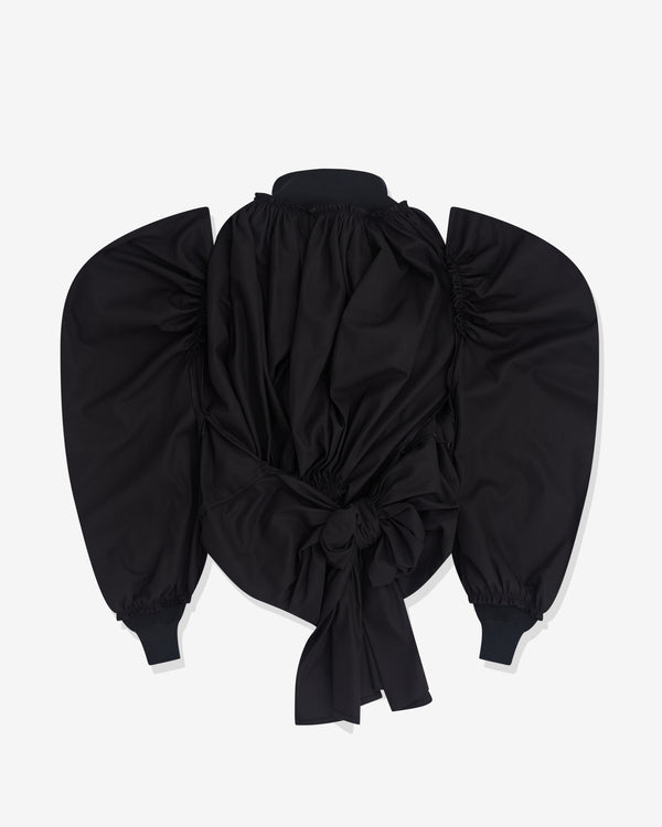 Tao - Women’s High Neck Gathered Jacket- (Black)