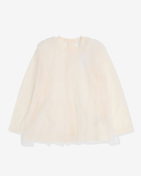 Tao - Women’s Tulle Gathered T-Shirt - (White)