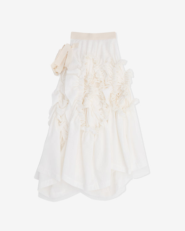 Tao - Women’s Gathered Midi Skirt - (Off White)