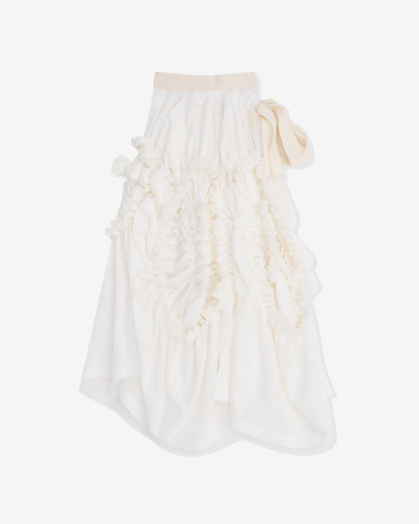 Tao - Women’s Gathered Midi Skirt - (Off White)