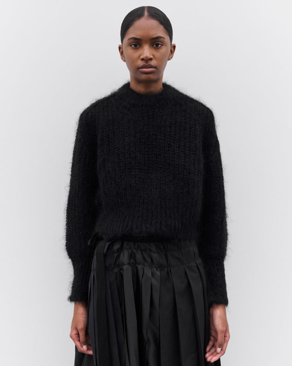 Tao - Women’s Fuzzy Knit Sweater - (Black)
