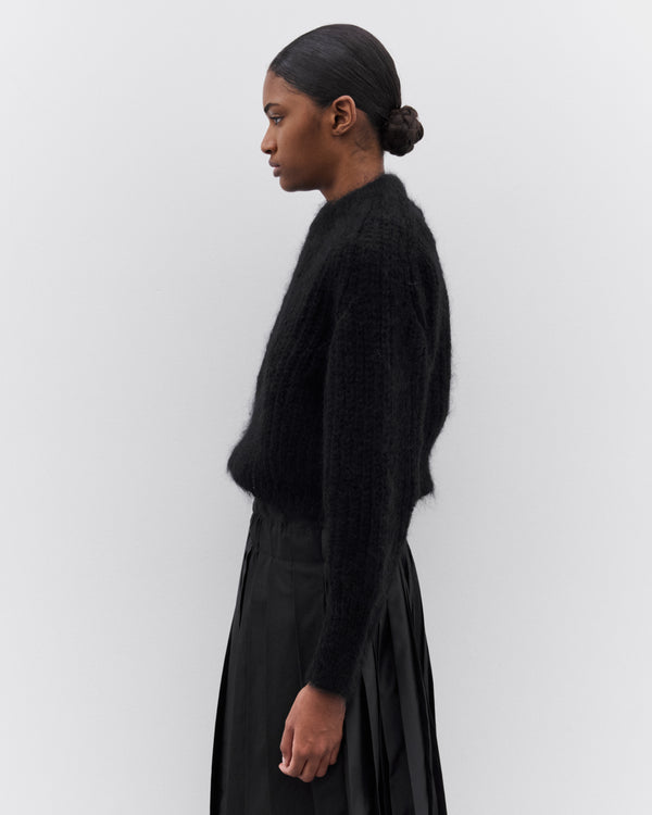 Tao - Women’s Fuzzy Knit Sweater - (Black)