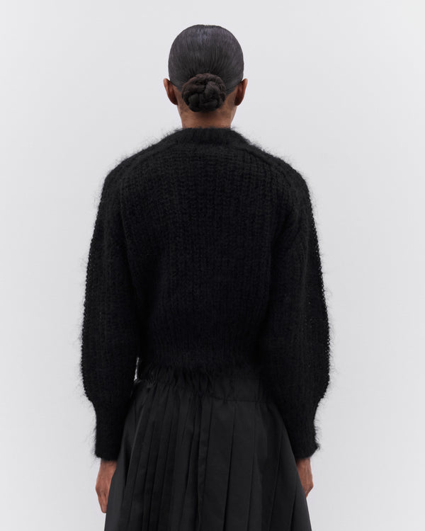 Tao - Women’s Fuzzy Knit Sweater - (Black)